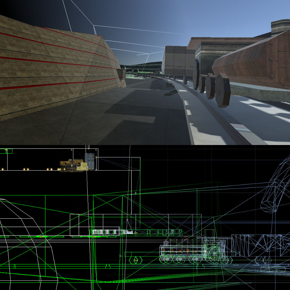 Unity and RED editor comparison for RailwayRun